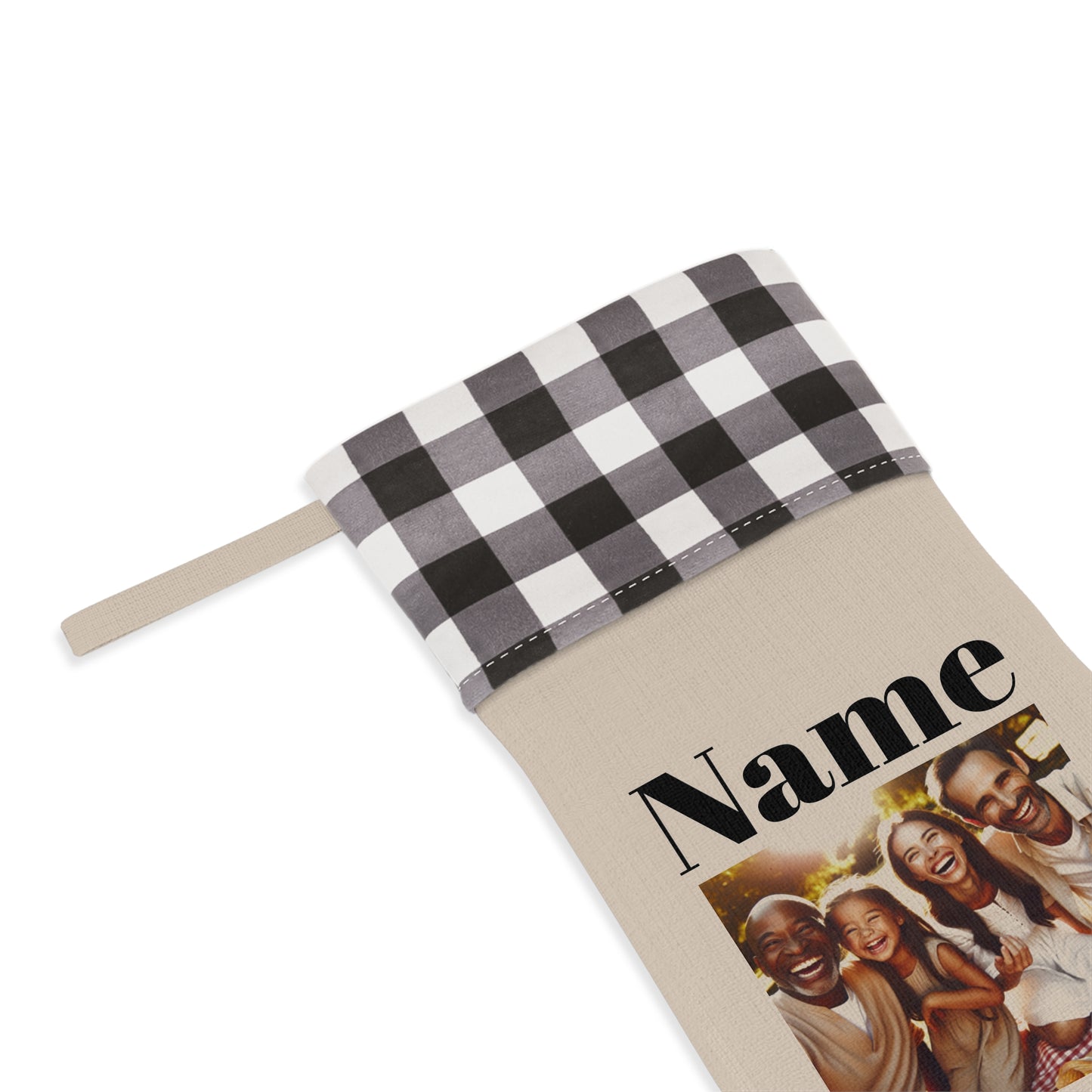 Family Photo and Name Christmas Stocking