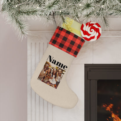 Family Photo and Name Christmas Stocking